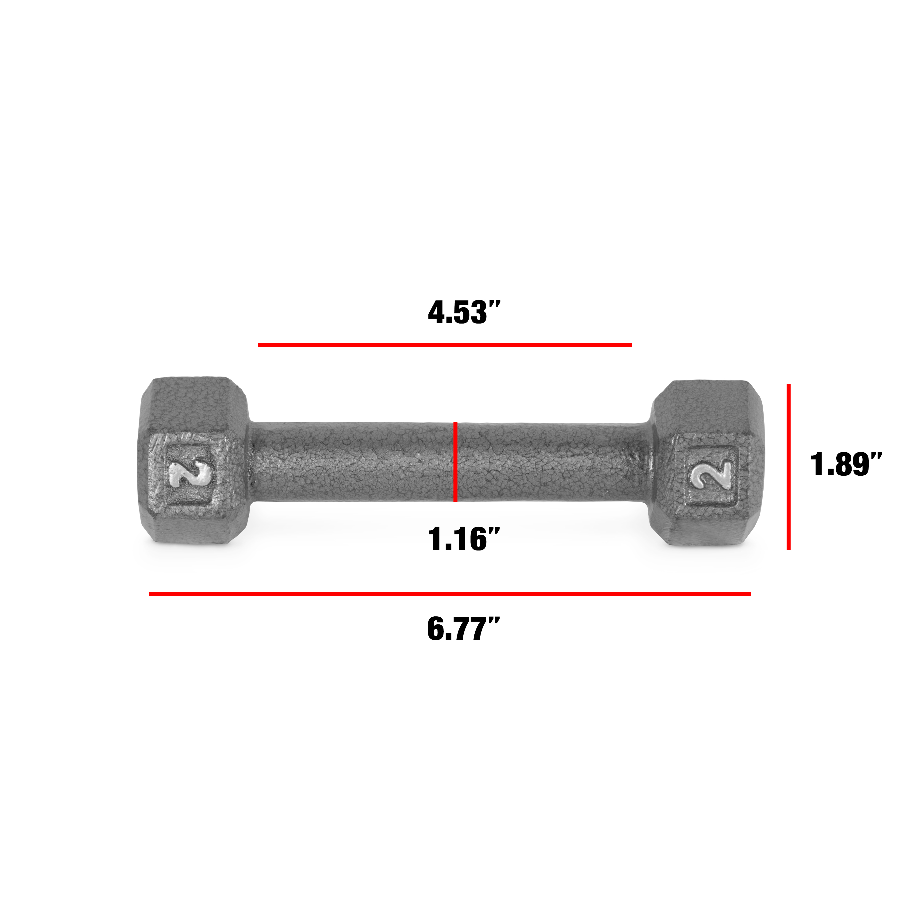 CAP Barbell 2lb Cast Iron Hex Dumbbell, Single - image 4 of 6