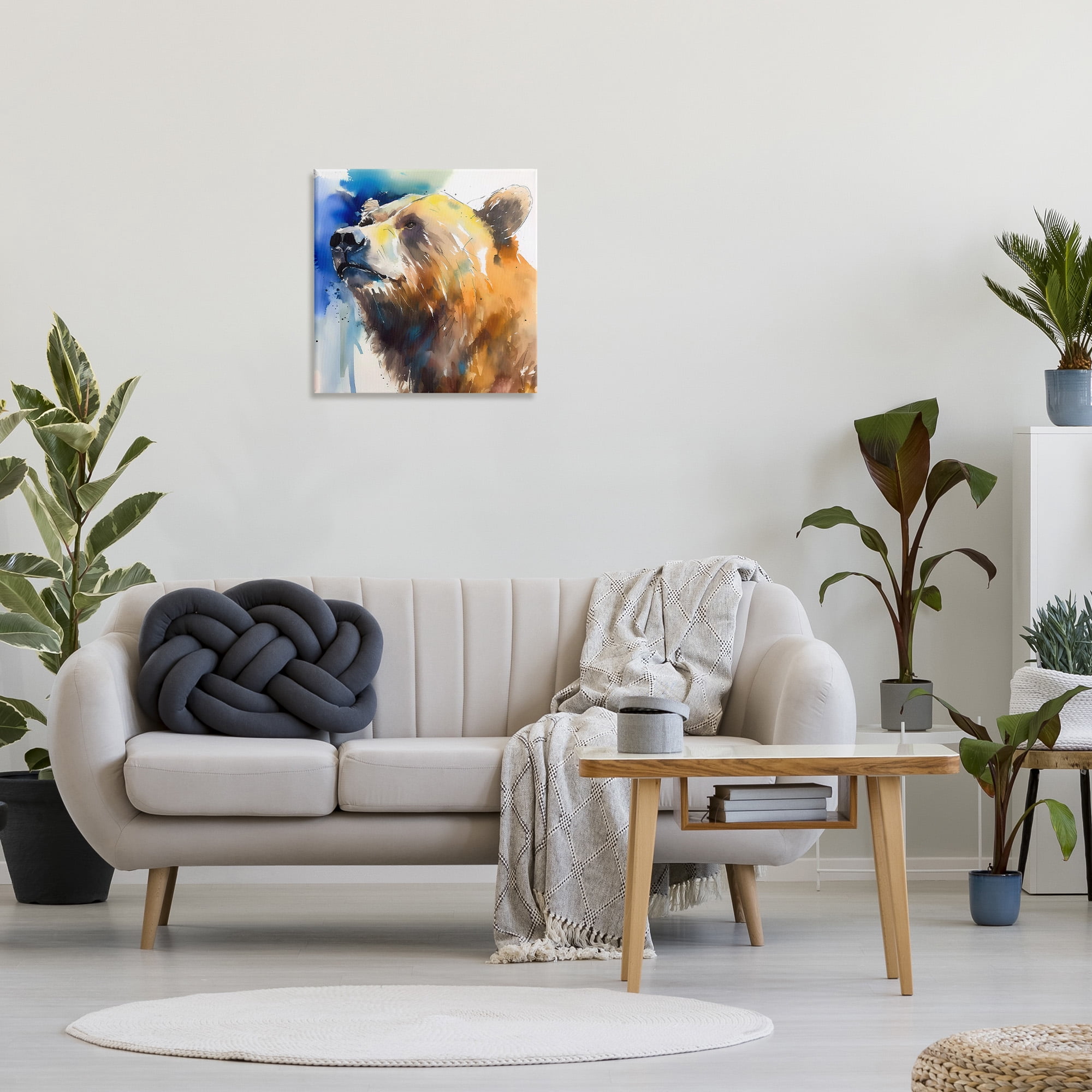 Stupell Industries Abstract Watercolor Bear Animals & Insects Painting Gallery Wrapped Canvas Art Print Wall Art, 24 x 24