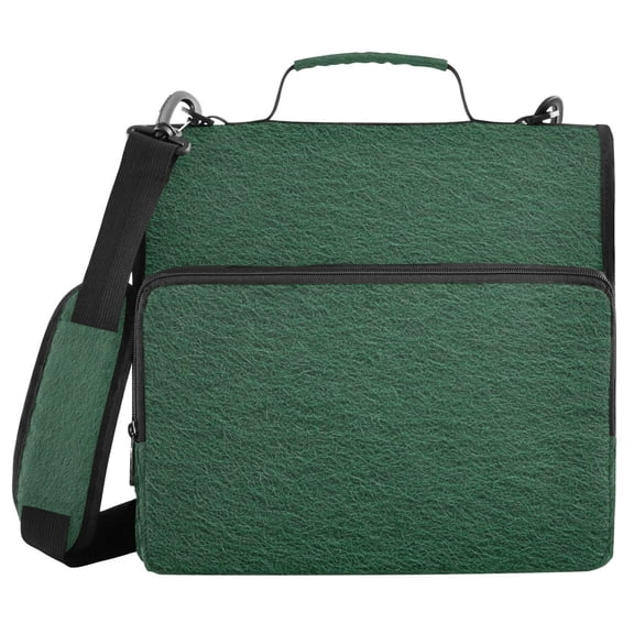 3 Ring Zipper Binder with Shoulder Strap Waterproof Trapper Keeper 2 Inch D-Ring 500 Sheets Capacity Dark Green Felt