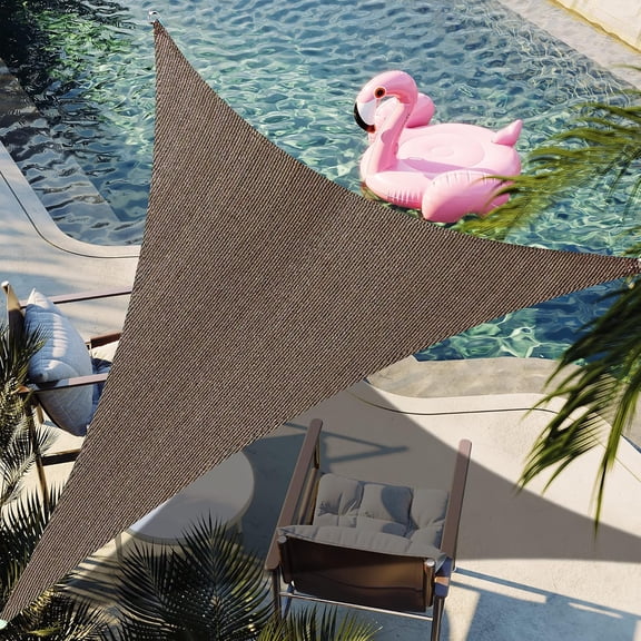 20' x 20' x 28.3' Brown Right Triangle Sun Shade Fabric UV Block Awning