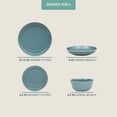 thumbnail image 2 of Gibson Home Summer Shades - Juego de vajilla de porcelana (16 piezas, platos y cuencos, para 4 personas), color azul, 2 of 5