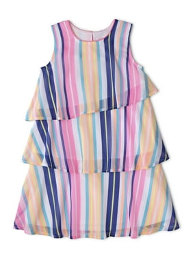 Wonder Nation Girls' 4-18 & Plus Layered Chiffon Ruffle Dress