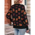 thumbnail image 4 of Women'S Fall Leaf Trendy Jacquard Sweater Casual Knitted Soft Cozy Pullover Sweaters, 4 of 7