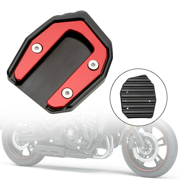 Support de Pied à Coulisse Enlarge Plaque Rouge pour Kawasaki Vulcan S 650 VN650 2015-2021