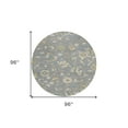 thumbnail image 3 of HomeRoots 597814 8 ft. Gray, Blue & Green Round Floral Washable Indoor & Outdoor Area Rug, 3 of 5