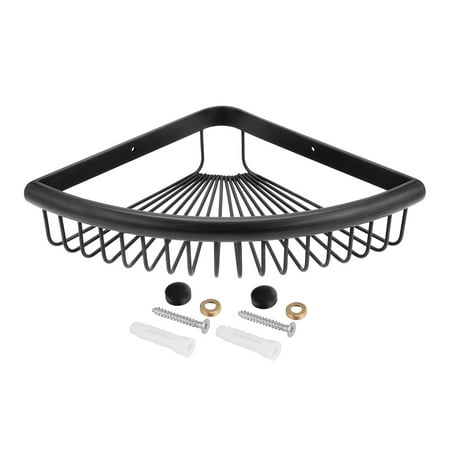 Uxcell Unique Bargains11.4-inch x 7.7-inch Brass Wall Mount Bathroom Basket Shower Caddy Corner Shelf