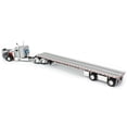 thumbnail image 4 of Peterbilt 359 with 36" Flat Top Sleeper and Wilson Roadbrute Spread-Axle Flatbed Trailer Silver and Black 1/64 Diecast Model by DCP/First Gear, 4 of 6