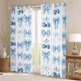 thumbnail image 2 of jejeloiu Kawaii Bow Tie Black Out Curtains,Blue Cherry Print Curtains Pack of 2 (42x63 Each) For Girls Teens, 2 of 6