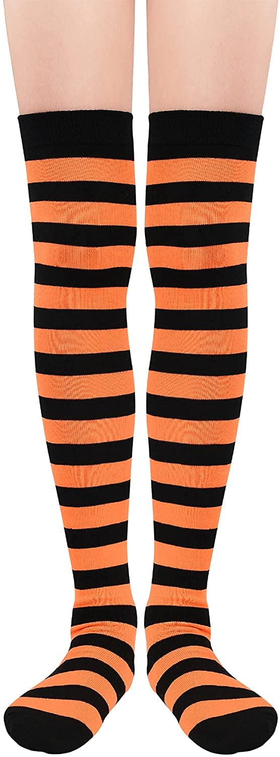 EAYY Womens Thigh High Socks Striped 