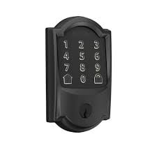 Schlage Encode Electronic Smart WiFi Deadbolt Door Lock with Alarm in Matte Black Camelot Trim Rated AAA
