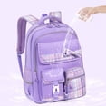 thumbnail image 6 of CUZIBR Girls Kids Backpack Colorful Large Capacity Cute Plaid Bow For Primary Middle School Students Multi-Pocket Bookbag Adjustable Padded Shoulder Straps Casual Daypack, 6 of 9