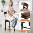 thumbnail image 5 of FDW Swivel Counter Height Bar Stool – 24.5″ Counter Height, 360° Swivel, Metal & Wood Frame, Upholstered Seat with Metal Footrest Brown, 5 of 7