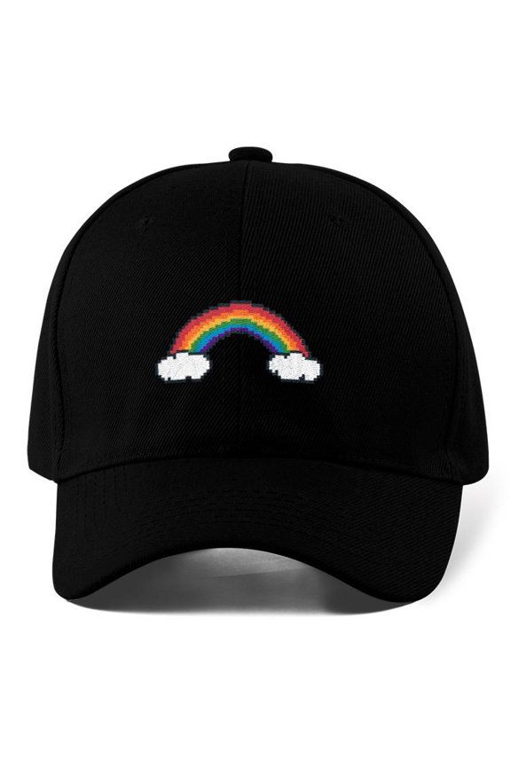 Pixelart Outline Rainbow Hat -Image by Shutterstock, Small