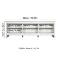 thumbnail image 3 of Madesa Media Console TV Stand Entertainment Center with 6 Shelves and Cable Management for 65, 75 Inch Television Living Room and Bedroom Modern Wooden - White, 3 of 5