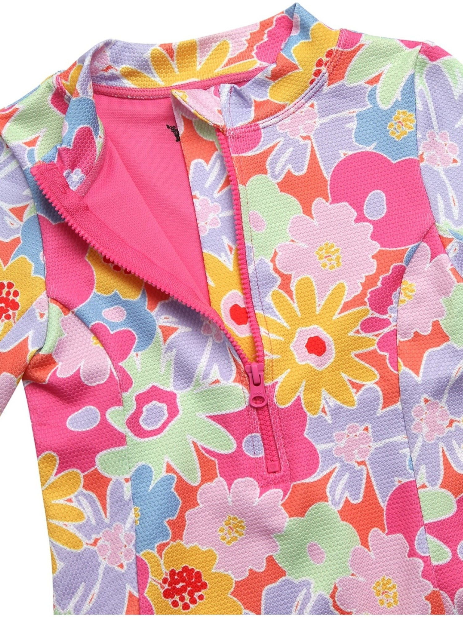 Jessica Simpson Baby and Toddler Girls' Long Sleeve Rashguard Swimsuit, Size 12M - 5T