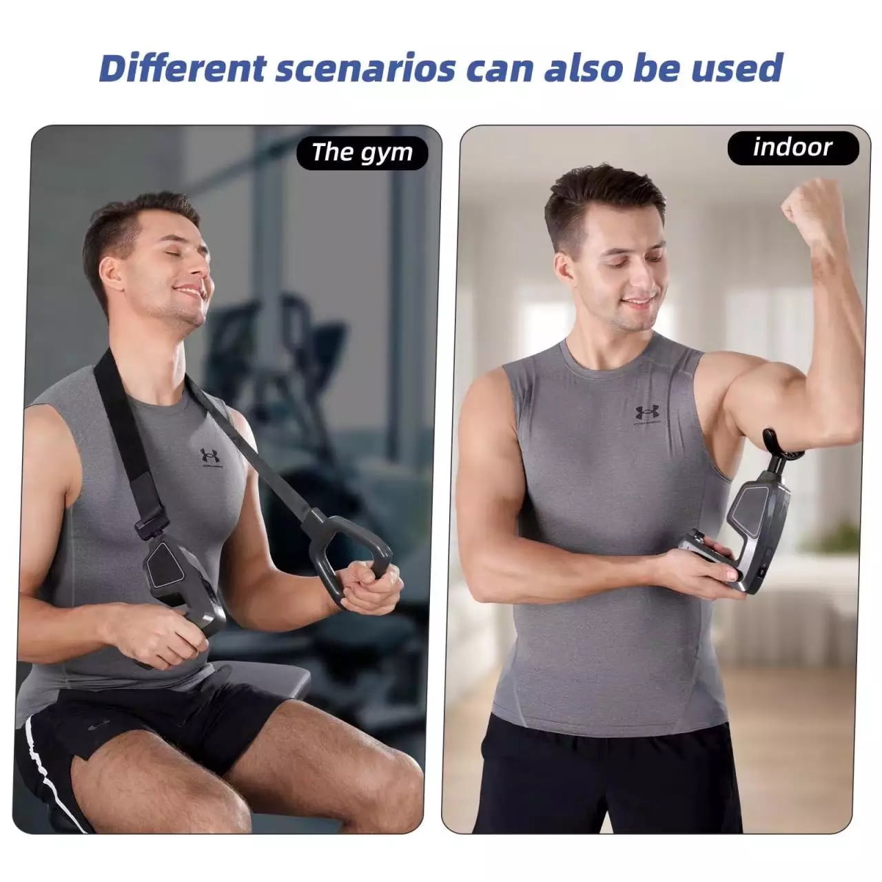 Styles II Total Body Massage Gun with Vibrating Belt + Heat Function to Relieve Tension, Sore Muscle Stiffness for Gym, Office, Home, Post-Workout Recovery.