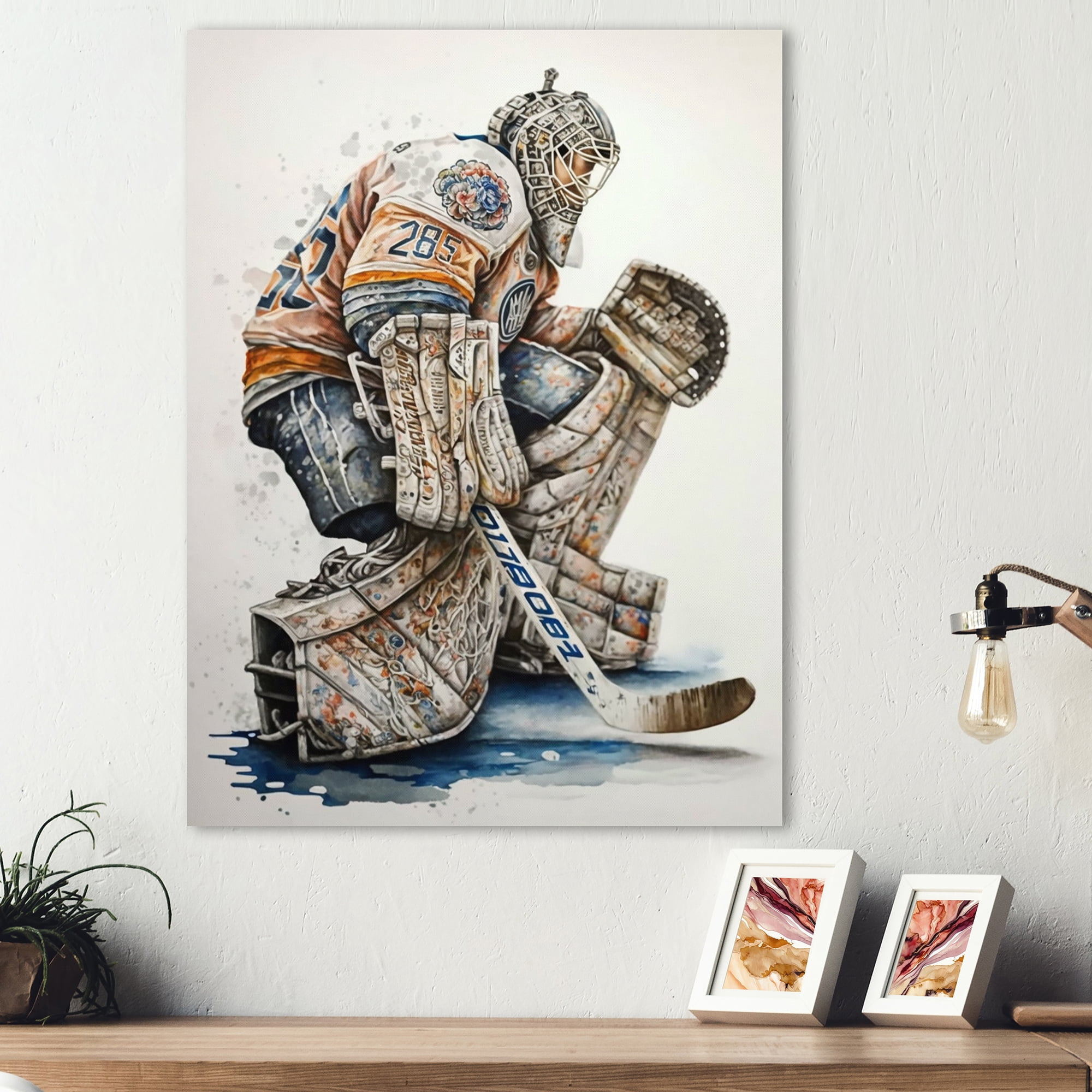 Designart Goal Keeper During Hockey Game I Canvas Wall Art