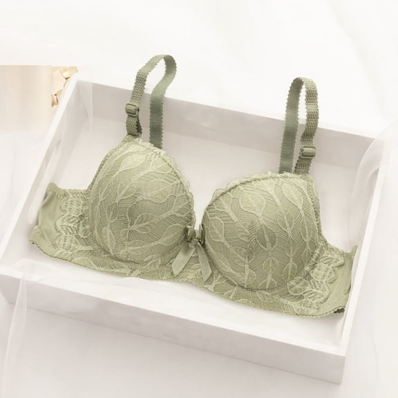 Xdegoge Push Up Lace Bra for Women Underwire Padded T-Shirt Bra with Scalloped Edge Detail Lift and Support Balconette Bralettes Elegant Embroidery Everyday Underwear