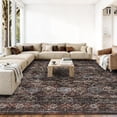 thumbnail image 3 of Vintage Floral Area Rug, Washable Ultra-Thin Non-Slip Rug for Bedroom, Soft Retro Accent Carpet for Dining Room, Stain-Resistant,  Old Red, 3 of 11
