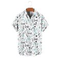 thumbnail image 7 of Fewfanhot Shirts for Men Hawaiian Valentine's Day Heart Print Button Down Short Sleeve Casual Fashion Shirt, 7 of 7