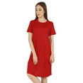 thumbnail image 4 of Inkmeso Solid Casual Summer T-Shirt Dress For WoMen's Loose Fit Short Sleeve Tunic Sleep Dress, 4 of 7