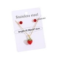 thumbnail image 2 of 304 Stainless Steel Micro-Pavé Jewelry Set - Sweet Collarbone Necklace & Earrings, Delicate Design with Sparkling Accents, Perfect Valentine's Day Gift for Her, Hypoallergenic & Durable, 18.58in, C, 2 of 7