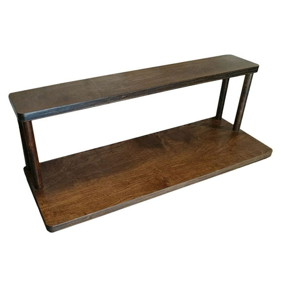 BarConic Counter Caddies Straight Shelf, 24" Length, Walnut Stained, 2 Shelves