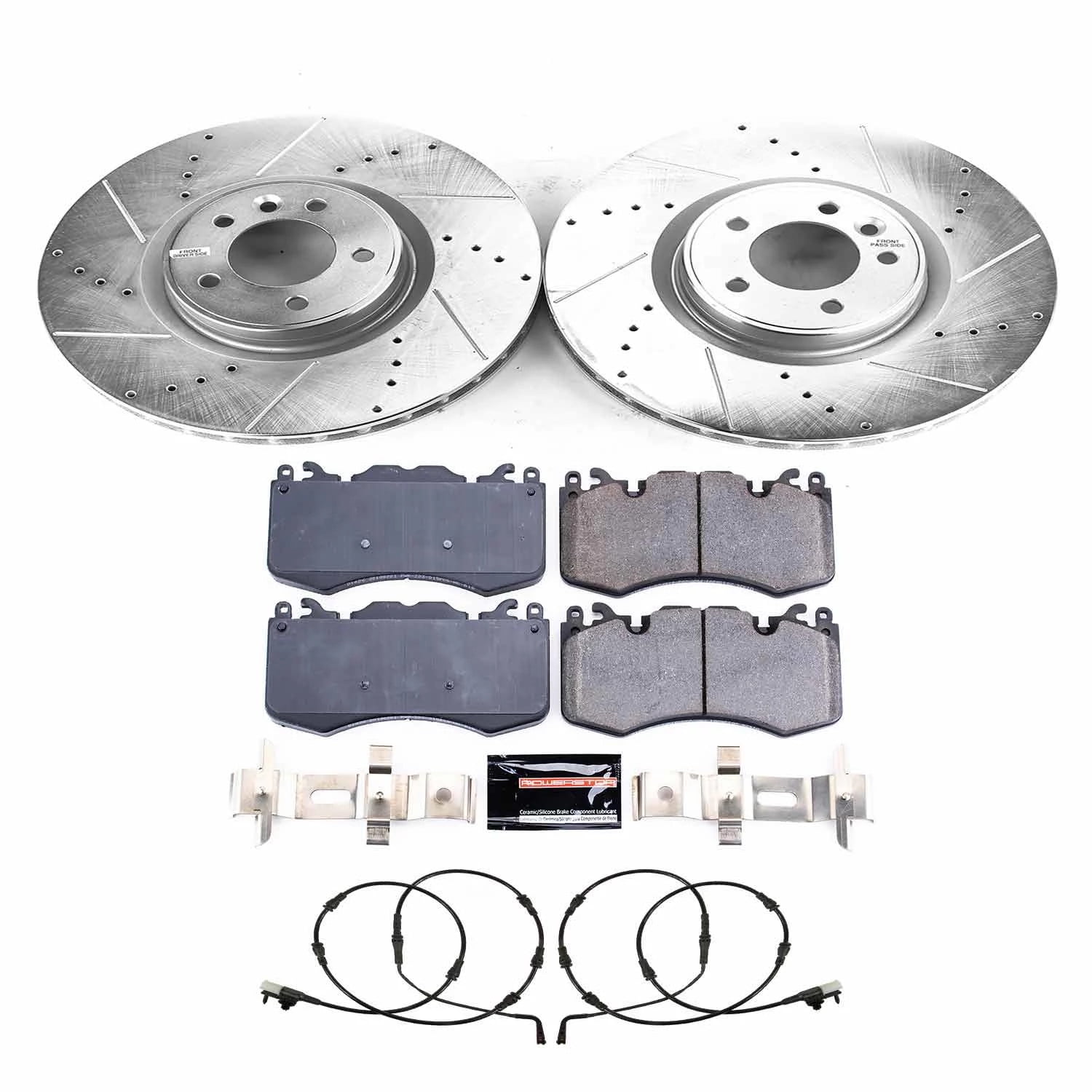 PowerStop Front Z23 Evolution Sport Carbon-Fiber Ceramic Brake Pad and Drilled & Slotted Rotor Kit Fits: LAND ROVER Select Models K8473