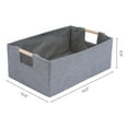 thumbnail image 4 of Unique Bargains Foldable Storage Basket with Wood Handles Gray 15*10.6*5.9, 4 of 6