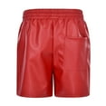 thumbnail image 2 of uikmnh Shorts for Men Men's PU Leather Shorts Zipper Straight Leg Short Pants Clubwear Size:M, 2 of 6