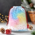 thumbnail image 6 of Super Soft Fabric Gift Bag Contraction Free Bag Mouth Pull Rope Design Red Ribbon Mouth For The Festival White Tie-Dye Background Rainbow Colors_2 Medium, 6 of 8