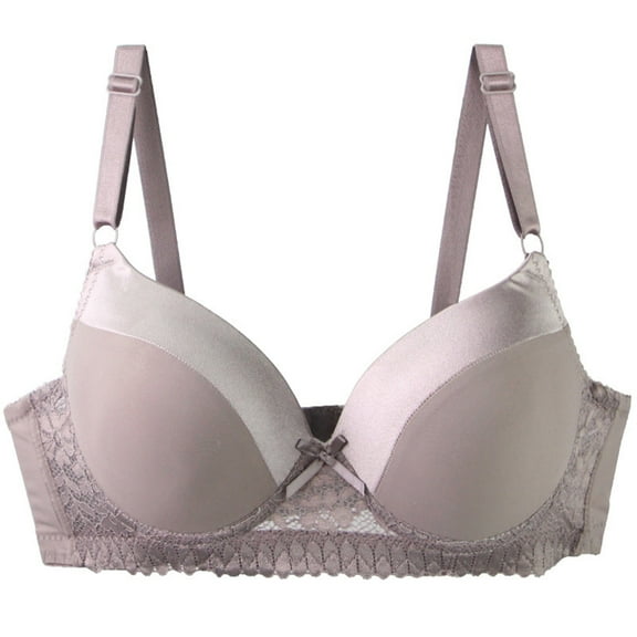 SELONE Underwire Bras for Women B Cup Lace Plus Size Push Up B Cup Bra Spaghetti Strap Bras Solid Underwear