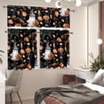 thumbnail image 3 of Halloween Decorations Kitchen Curtain Valance and Tiers Set of 3, Ghost Pumpkin Soft Touch Window Curtains for Living Room Bedroom Bathroom, 3 of 4