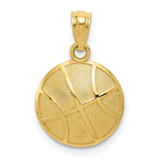 Ice Carats Designer Jewelry Gift Canada 14k Yellow Gold Basketball Necklace Charm Pendant Sport Gold 19.1 Mm Length X 12.5 Mm Width