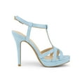 thumbnail image 3 of BLISSFUL STEP Women T Strap Slingback Platform Stiletto Heel Sandals Sky Blue 8, 3 of 7