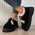 thumbnail image 2 of A-34 Black Womens Winter Snow Boots Warm Round Toe Thick Sole Slip On Casual Outdoor Shoes For Ladies, 2 of 6