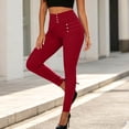 thumbnail image 6 of Leggings for Women Lightweight Casual High Waisted Tummy Control Gym Yoga Pants Summer Trousers Wine L, 6 of 8