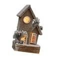 thumbnail image 3 of Casa de pueblo navideña de madera con luz, 14 x 10 x 26 cm, decorativa, con nieve. Estilo B, 3 of 9