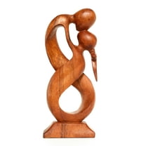 12" Wooden Handmade Abstract Sculpture Statue Handcrafted "Always Yours" Gift Art Decorative Home Decor Figurine Accent Decoration Artwork Hand Carved