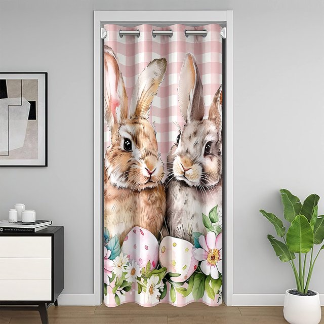 Erosebridal Easter Eggs 01,Kawaii Rabbit Floral 02,Pink Buffalo Decor