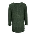 thumbnail image 6 of miqiqism Woman Quarter Sleeves Sweater Casual Crew Neck Knitwear Solid Tunic Pullover Tops Slim Fit Cable Knit Blouses Sweaters Fall 3/4 Sleeve Clothing,Green,Medium, 6 of 6