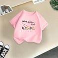 thumbnail image 5 of Chemises pour Fillettes Mode Enfant Imprimé Col Rond Manches Courtes Tee Décontracté T-Shirt Ample Hauts pour Filles, Tees Rose 10 Ans-12 Ans, 5 of 5