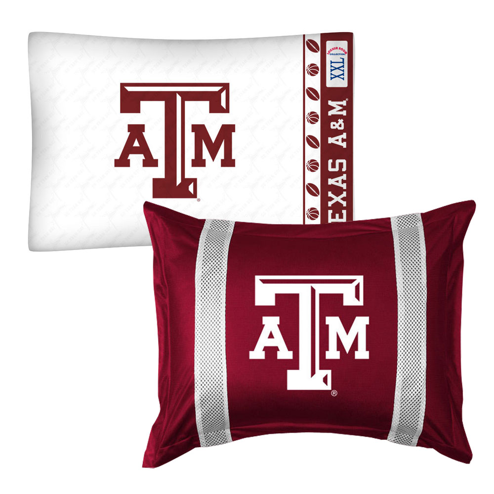 2pc NCAA Texas AM Aggies Pillowcase and Pillow Sham Set College Team
