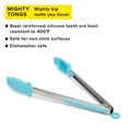 thumbnail image 2 of Tasty MIGHTY Stainless Steel Kitchen Tongs, Silicone Tips and Steel Reinforced Teeth, Tasty Blue, 2 of 10