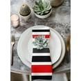 thumbnail image 3 of Hokiten Kitchen Dinner Napkins Set of 4 Red Black Stripe Cloth Napkins Reusable Washable Table Napkins for Weddings Cocktail Parties Holiday Table Decor 20x20 Inch, 3 of 8