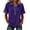 Purple, variant on Stichou Polo Shirts for Women Patchwork Button Down Denim Collar Shirt Casual 2026 Summer Spring Tops Comfy Short Sleeve Clothes Dark Green XL