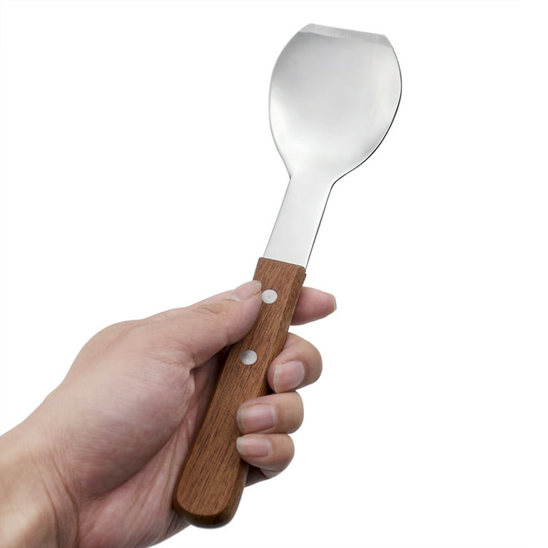 Paddle Ice Cream,Paddle Ice Cream Scoop Flat Blade Spade Stainless Steel  Ice Cream Shovel With Wooden Ice Cream Scoops Handle Dessert Spade Butter