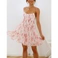 thumbnail image 1 of Vestido Floral Bohemio, Diseño Floral, Casual, Con Volantes, Sin Mangas, Tirantes Finos, Vestido Sin Mangas Para Viajes LYUMO Otros, 1 of 6