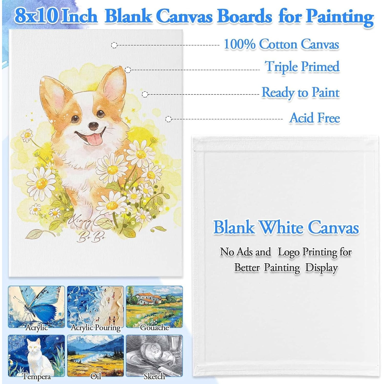 160 Pack Canvas with Easel Miniature Painting Kit with Wooden Easel and Blank Canvas Boards, Detail Paint Brushes Set for Kids Adults Couples Paint Party Supplies Paint and Sip Date Night Kits