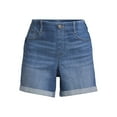 thumbnail image 5 of Time and Tru Women's Pull-On Denim Shorts, 5" Inseam, Sizes XS-XXL, 5 of 5
